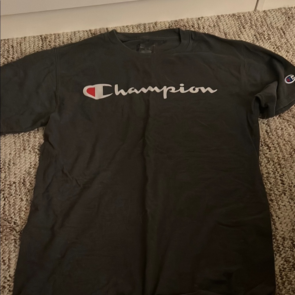Champion Grey Short Sleeve Tee Iconic Design